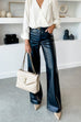 Heididress Pocketed Straight Wide Leg Faux Leather Pants