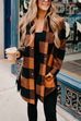 Heididress Vintage Curve Hem Button Down Plaid Shacket Jacket