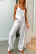 Heididress Cotton Linen Cami Top Wide Leg Pants Loungewear Set