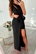 Heididress One Shoulder Cut Out Draped Front Maxi Party Dress