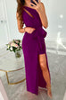 Heididress One Shoulder Cut Out Draped Front Maxi Party Dress