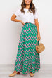 Heididress High Waist Bohemia Printed Maxi Ruffle Beach Skirt