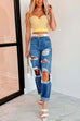 Heididress Ripped Cut Out Straight Leg Jeans