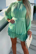 Heididress Mockneck Long Sleeve Waisted Ruffle Chiffon Dress