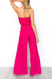 Chic Strapless Tube Top and Pocketed Wide Leg Pants Set