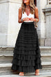 Heididress Ruffle Layered Mesh A-line Long Tulle Skirt