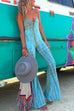 Heididress Lace Up Bell Bottoms Tie Dye Cami Jumpsuit