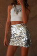 Heididress Elastic Waist Sequin Bodycon Mini Skirt