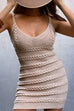 Heididress V Neck Cable Knit Bodycon Mini Cami Dress