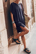 Heididress Side Split Batwing Sleeves Shift T-shirt Dress