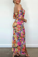 Heididress Off Shoulder Side Split Ruched Floral Bodycon Maxi Dress