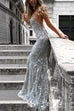 Heididress Sequin V Neck Backless Maxi Cami Mermaid Party Dress