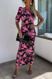 Heididress One Shoulder Waisted Floral Maxi Bodycon Dress