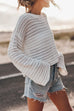 Heididress Crewneck Long Sleeves Hollow Out Boho Knitting Pullovers