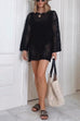 Heididress Long Sleeves Hollow Out Crochet Beach Cover Up Dress