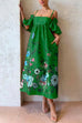 Heididress Cold Shoulder Ruffle Sleeves Bow Knot Back Floral Maxi Dress