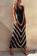 Heididress Halter V Neck Ruffle Drape Front Printed Maxi Dress