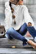 Heididress Mockneck Solid Cable Knit Pullover Sweater