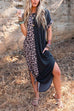 Heididress Curve Hem Side Split Leopard Splice Long Dress