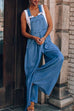 Heididress Pocketed Wide Leg Baggy Denim Overalls