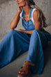 Heididress Pocketed Wide Leg Baggy Denim Overalls