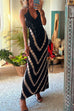 Heididress Halter V Neck Ruffle Drape Front Printed Maxi Dress