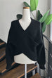 Heididress V Neck Batwing Sleeves Cross Front Sweater