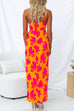 Heididress One Shoulder Side Split Printed Cami Maxi Dress