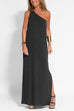 Heididress Sleeveless One Shoulder Side Split Maxi Dress